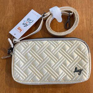 NWT LUG Coupe XL Convertible Crossbody / Belt Bag Metallic Champagne Cream